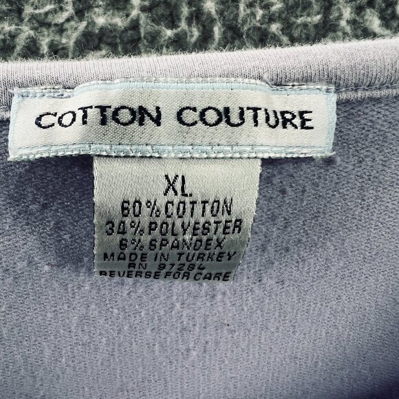 Cotton Couture Womens Top Extra Large Lavender Pullover 3/4 Sleeve Shirt Stretch - Picture 3 of 7